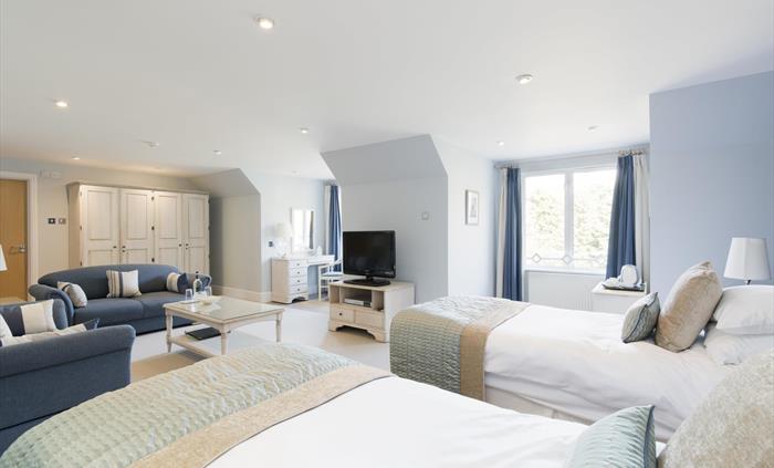 Spacious sea or hill view rooms